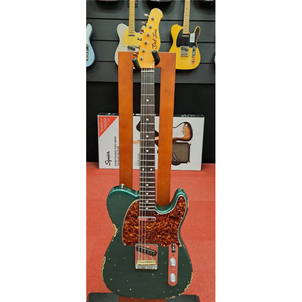 DEL TONE 60S STYLE T SHERWOOD GREEN HEAVEY AGED